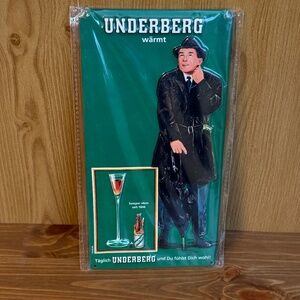 New Underberg Tin Sign Man in Rain
